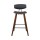 Artiss 2x Mika Bar Stools - Walnut Finish, PU Leather Padded Seat, Solid Wood Frame, Metal Footrest, 87cm Height