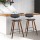 Artiss 2x Mika Bar Stools - Walnut Finish, PU Leather Padded Seat, Solid Wood Frame, Metal Footrest, 87cm Height