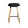 Artiss 2x Bar Stools Black, 67cm Seat, Wooden Legs, PP Plastic Seat, Metal Footrest, Anti-Slip Protectors, Modern Design