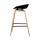 Artiss 2x Bar Stools Black, 67cm Seat, Wooden Legs, PP Plastic Seat, Metal Footrest, Anti-Slip Protectors, Modern Design