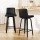 Artiss Swivel Bar Stools - Black PU Leather, Solid Plywood Frame, 360° Swivel, 92cm Height, Set of 2 with Footrest