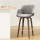 Artiss Swivel Bar Stools - Velvet Padded, Solid Wood, 360° Rotatable, Chrome Footrest, Anti-Slip, 96cm Height, Grey