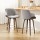 Artiss 2x Bar Stools Swivel Velvet Padded 70cm Bentwood Solid Wood Grey with Chrome Footrest and Contoured Backrest