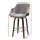 Artiss 2x Bar Stools Swivel Velvet Padded 70cm Bentwood Solid Wood Grey with Chrome Footrest and Contoured Backrest