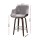 Artiss 4x Velvet Swivel Bar Stools 70cm Grey Padded Seat Solid Wood Frame with Chrome Footrest and Backrest