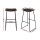 Artiss Set of 2 Bar Stools - PU Leather Padded Seat, 76cm Wooden & Metal Frame, Stylish Footrest, Anti-Slip Feet