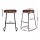 Artiss Bar Stools Pinewood Tractor Seat 65cm Black Legs Vintage Industrial Design Retro Style Pair 1-Year Warranty