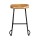 Artiss 2x Tractor Bar Stools with Vintage Pine Wood Seat, Heavy Duty Steel Base, 65cm - Industrial Retro Design
