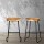 Artiss 2x Tractor Bar Stools with Vintage Pine Wood Seat, Heavy Duty Steel Base, 65cm - Industrial Retro Design