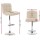 Artiss Set of 4 Bar Stools Beige PU Leather, Gas Lift Adjustable Height, Chrome Base, 360° Swivel, 150kg Capacity