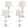 Artiss Set of 4 Bar Stools Beige PU Leather, Gas Lift Adjustable Height, Chrome Base, 360° Swivel, 150kg Capacity