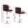 Artiss 2x Bar Stools - Chocolate PU Leather, Adjustable Gas Lift, 360° Swivel, Chrome Finish, 68-81cm Seat Height
