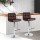 Artiss 2x Bar Stools - Chocolate PU Leather, Adjustable Gas Lift, 360° Swivel, Chrome Finish, 68-81cm Seat Height