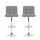 Artiss 2x Bar Stools - Grey Faux Linen Fabric, Chrome Finish, Adjustable Height 68-81cm, Swivel Kitchen Counter Chairs