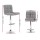 Artiss 4x Grey Fabric Bar Stools Gas Lift Swivel 68–81cm Height Adjustable Chrome Base Modern Kitchen Chairs