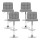 Artiss 4x Grey Fabric Bar Stools Gas Lift Swivel 68–81cm Height Adjustable Chrome Base Modern Kitchen Chairs