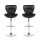 Artiss 2x Black Bar Stools - PU Leather, Chrome Base, Gas Lift, 88-108cm Height Adjustable, Set of 2 Premium Comfort