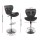 Artiss Set of 4 Black Bar Stools Gas Lift PU Leather Padded Seat with Chrome Steel Base and Footrest 88-108cm