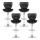 Artiss Set of 4 Black Bar Stools Gas Lift PU Leather Padded Seat with Chrome Steel Base and Footrest 88-108cm