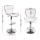 Artiss Set of 4 White Bar Stools Gas Lift Swivel PU Leather Seat Adjustable Height Chrome Steel Base Modern
