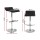 Artiss Sena 2x Bar Stools Black - Adjustable PU Leather Chairs with 360° Swivel, Gas Lift, Chrome Finish, 56-77cm Height