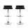 Artiss Sena 2x Bar Stools Black - Adjustable PU Leather Chairs with 360° Swivel, Gas Lift, Chrome Finish, 56-77cm Height