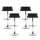 Artiss Sena 4x Bar Stools - Black PU Leather, Adjustable Gas Lift, 360° Swivel, Chrome Steel Base, Elegant Design