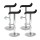 Artiss Sena 4x Bar Stools - Black PU Leather, Adjustable Gas Lift, 360° Swivel, Chrome Steel Base, Elegant Design