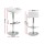 Artiss Sena 2x Adjustable Gas Lift Bar Stools in White - PU Leather, Chrome Finish, 360° Swivel, Scratch-Proof Base