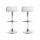Artiss Sena 2x Adjustable Gas Lift Bar Stools in White - PU Leather, Chrome Finish, 360° Swivel, Scratch-Proof Base