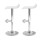 Artiss Sena 2x Adjustable Gas Lift Bar Stools in White - PU Leather, Chrome Finish, 360° Swivel, Scratch-Proof Base
