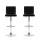 Artiss 2x Bar Stools Black PU Leather, 360° Swivel, Adjustable Height, Chrome Finish, Padded Seat, Floor Protector
