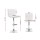 Artiss 2x White Bar Stools - Padded PU Leather, 360° Swivel, Adjustable Height, Chrome Finish, 150kg Capacity