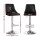 Artiss Bar Stools Set of 2 Black Leather Swivel Adjustable 95-117cm Bentwood Back Kitchen Counter Chairs