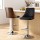 Artiss Bar Stools Set of 2 Black Leather Swivel Adjustable 95-117cm Bentwood Back Kitchen Counter Chairs