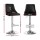 Artiss 4X Black Leather Bar Stools, Adjustable 95-117cm, Bentwood Backrest, Swivel, Anti-Slip, 150kg Capacity