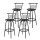 Artiss Set of 4 Swivel Bar Stools Black PU Leather Padded Seat 75cm Height Metal Frame for Kitchen or Bar