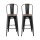2x Artiss Metal Bar Stools with Wooden Seat, 76cm, Industrial Counter Chairs, Black & Walnut, Stackable, Set of 2