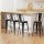 4x Artiss Metal Bar Stools with Wooden Seat, 76cm, Industrial Retro Kitchen Counter Stools, Black and Walnut