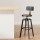 Artiss Vintage Bar Stool - Adjustable Height, 360° Swivel, Elm Wood Seat, Metal Frame, Anti-Slip, 63.5-79.5cm