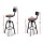 Artiss Vintage Bar Stool - Adjustable Height, 360° Swivel, Elm Wood Seat, Metal Frame, Anti-Slip, 63.5-79.5cm