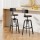 Artiss Bar Stools 2x Vintage Metal and Elm Wood Swivel Chairs, Adjustable Height 63.5–79.5cm, Black Frame