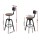 Artiss Bar Stools 2x Vintage Metal and Elm Wood Swivel Chairs, Adjustable Height 63.5–79.5cm, Black Frame