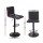 Artiss 2x Bar Stools Black - Gas Lift, Faux-Linen Fabric, High Density Foam, 360° Swivel, Adjustable Height, Set of 2