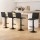 Artiss 4x Black Bar Stools Set - Gas Lift, 360° Swivel, Faux-Linen, High-Density Foam, Adjustable Height 88-108cm