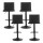 Artiss 4x Black Bar Stools Set - Gas Lift, 360° Swivel, Faux-Linen, High-Density Foam, Adjustable Height 88-108cm
