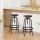 Artiss Set of 2 Adjustable Bar Stools, Elm Wood Seat, Black Steel Frame, 360° Swivel, 70–90cm, Modern Chairs