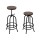 Artiss 4x Adjustable Bar Stools - Elm Wood Seat, Steel Frame, 70-90cm Height, Swivel Design, Industrial Vintage Style