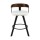 Artiss Bar Stool White PU Leather, Walnut Bentwood Back, Swivel Seat, Metal Legs, Kitchen Counter Chair 85cm Modern