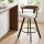Artiss Bar Stool White PU Leather, Walnut Bentwood Back, Swivel Seat, Metal Legs, Kitchen Counter Chair 85cm Modern